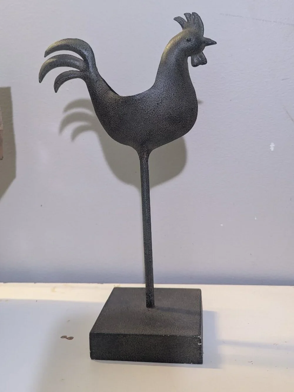 Cast Metal / Iron Primitive Rooster Votive Tea Light Candle Holder